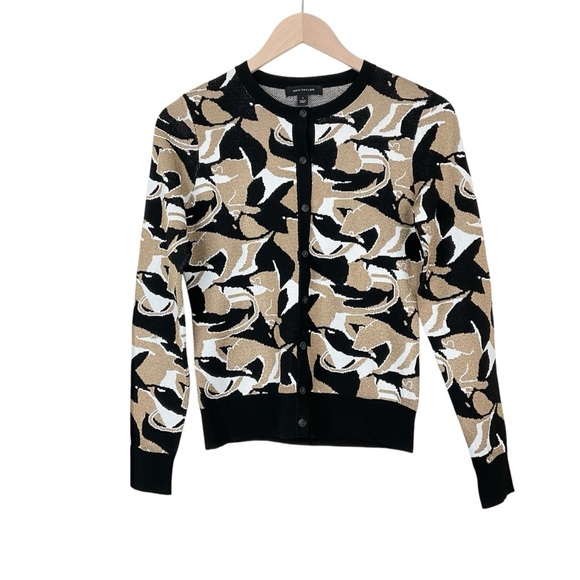 Ann Taylor Abstract Jacquard Ann Cardigan Size Small - Picture 1 of 6